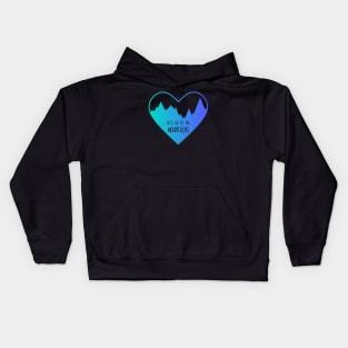 Let's Go To The Mountains (Cyan & Purple Gradient) Kids Hoodie